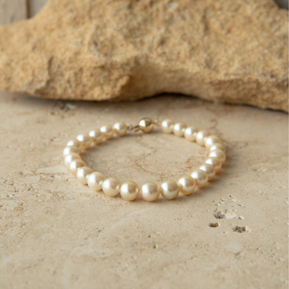 Strand Bracelet Australian Akoya Broken Bay 6.5-7.5mm AAA/AA 25pc 9ct Yellow Gold