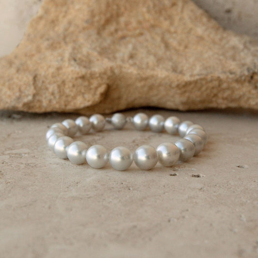 Strand Bracelet Australian South Sea Cygnet Bay Round/Near Round 8.5-10.5mm A3/B2 Silver 20pc 21.5cm 9ct White Gold Ball Clasp