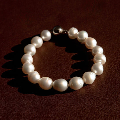 Strand Bracelet Australian South Sea Cygnet Bay Circle 10mm A3+/B2 White Silver 16pc 19.5cm 9ct White Gold Ball Clasp