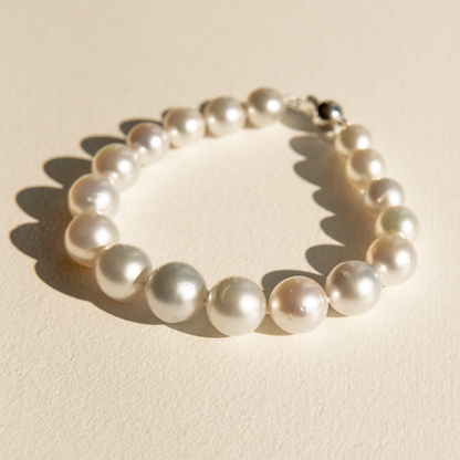 Strand Bracelet Australian South Sea Cygnet Bay Drop 8-11.5mm B2 17pc Sterling Silver