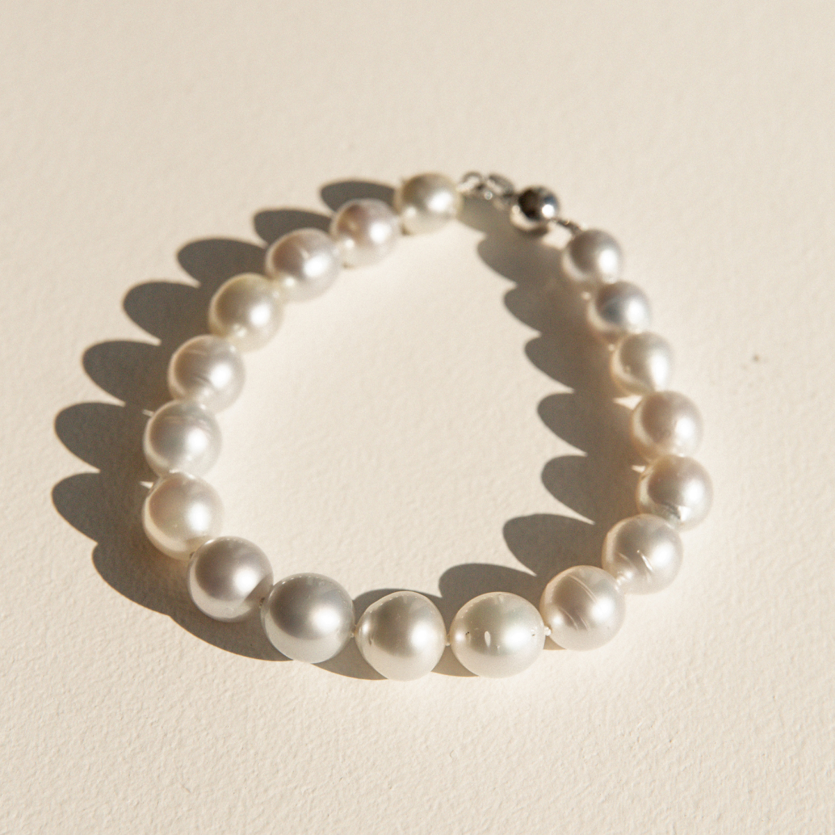 Strand Bracelet Australian South Sea Cygnet Bay Semi Drop 8-10mm B1/B2 18pc Sterling Silver