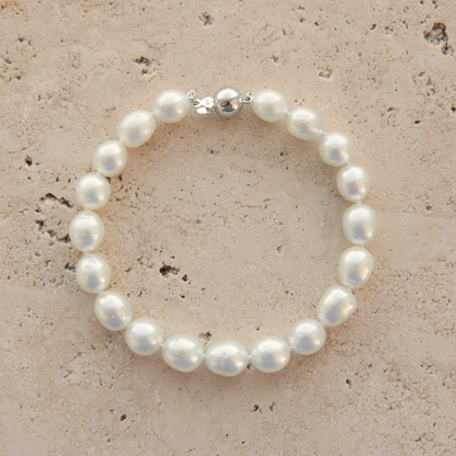 Strand Bracelet Australian South Sea Cygnet Bay Semi Drop 8-9mm B1/B2 19pc Sterling Silver