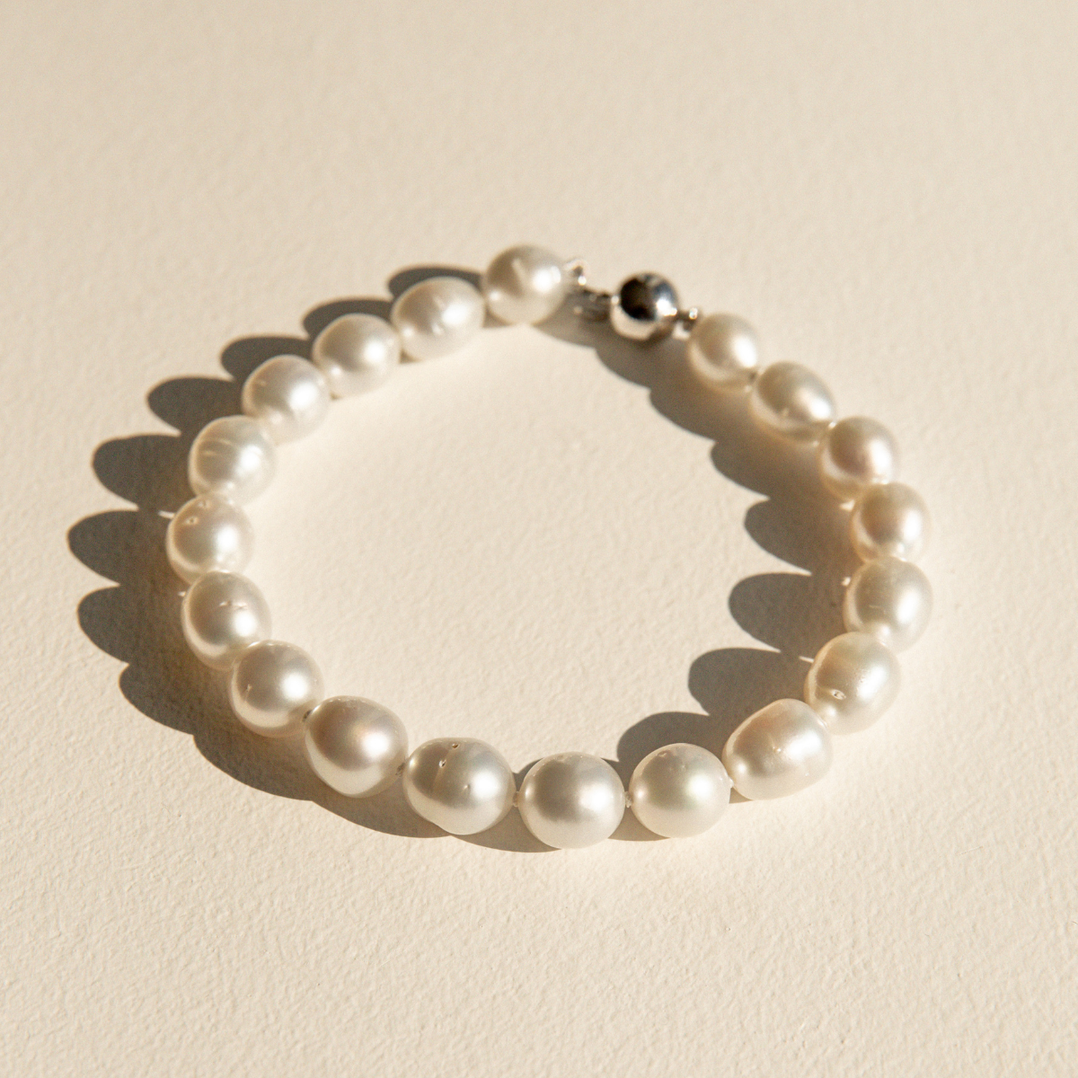Strand Bracelet Australian South Sea Cygnet Bay Semi Drop 8-9mm B1/B2 19pc Sterling Silver