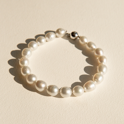 Strand Bracelet Australian South Sea Cygnet Bay Semi Drop 8-9mm B1/B2 19pc Sterling Silver