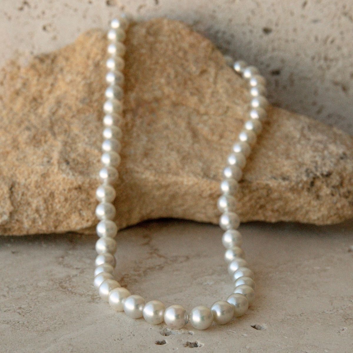 Strand Necklace Australian Akoya Broken Bay 7-7.5mm AA 53pc 43cm 18ct White Gold Ball Clasp
