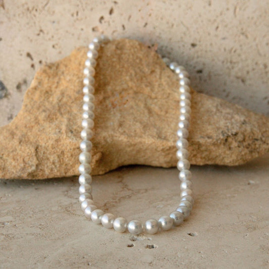Strand Necklace Australian Akoya Broken Bay 7-8mm AAA 53pc 42.5cm 18ct White Gold Ball Clasp