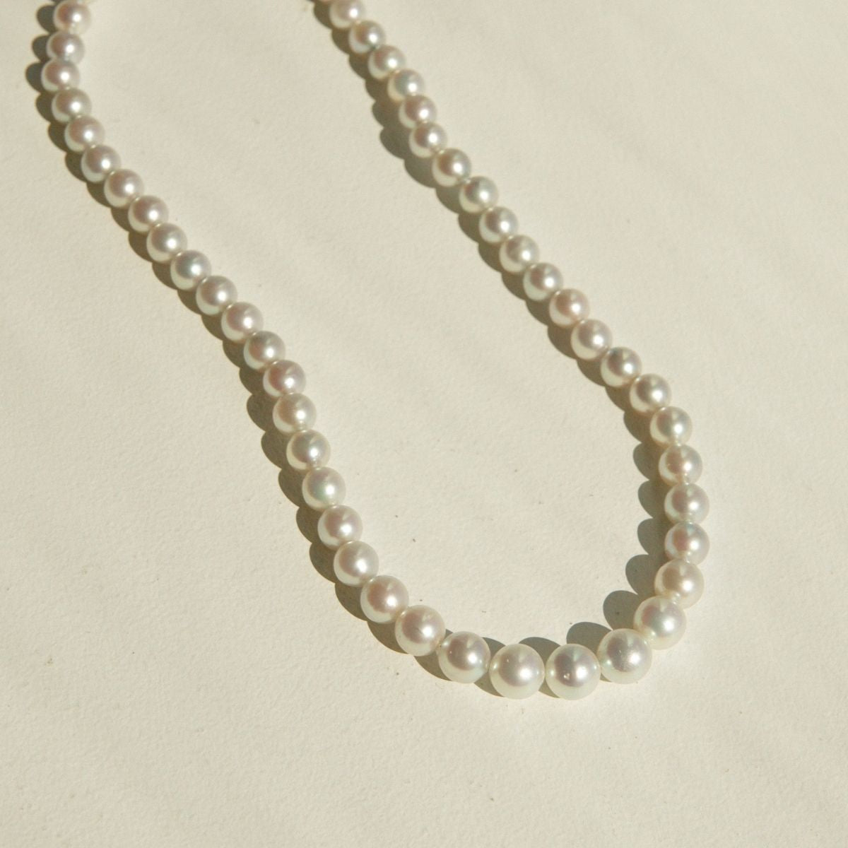 Strand Necklace Australian Akoya Broken Bay 7-8.5mm AAA 55pc 42.5cm 18ct White Gold Ball Clasp