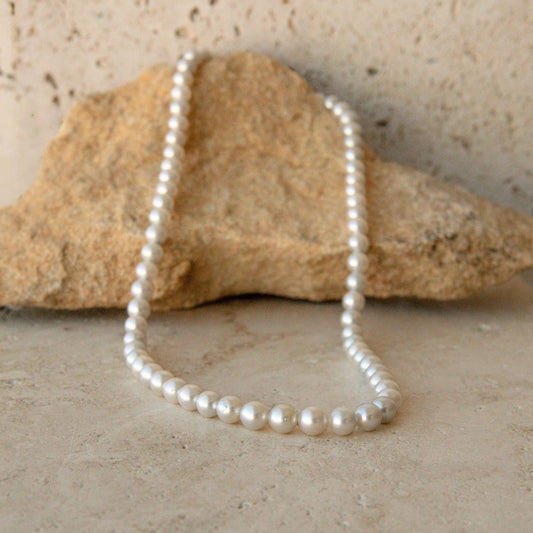 Strand Necklace Australian Akoya Broken Bay 6-7mm AA 67pc 47.5cm 9ct Yellow Gold Ball Clasp
