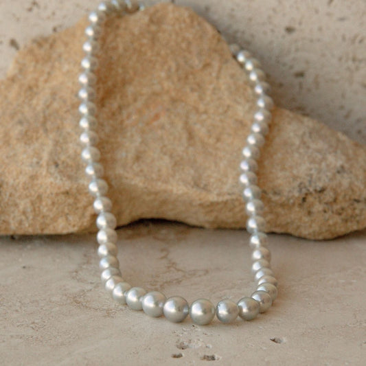 Strand Necklace Australian Akoya Broken Bay 7-8mm AAA 55pc 46cm 18ct White Gold Ball Clasp