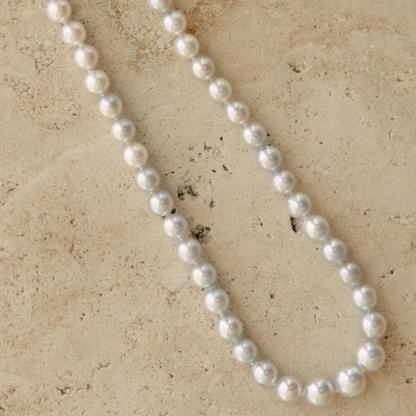 Strand Necklace Australian Akoya Broken Bay Gradient 6.5mm - 8mm AA 61pc 9ct White Gold 46cm