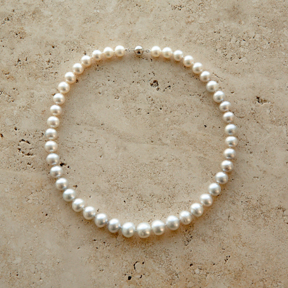 Strand Necklace Australian South Sea Cygnet Bay Button 8-11mm B1/B2 43pc 40cm 9ct White Gold