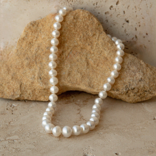 Strand Necklace Australian South Sea Cygnet Bay Button 8.5-11.5mm A3/B2 45pc 42cm 9ct Yellow Gold