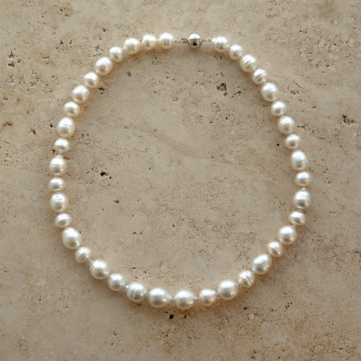 Strand Necklace Australian South Sea Cygnet Bay Circle 10-12.5mm A3+/B2 48cm 39pc 9ct White Gold