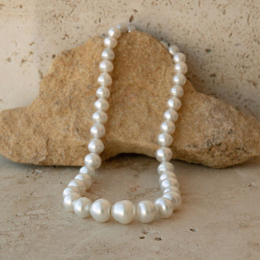 Strand Necklace Australian South Sea Cygnet Bay Circle 9.5-15mm A2/B2 41pc 46cm Stainless Steel