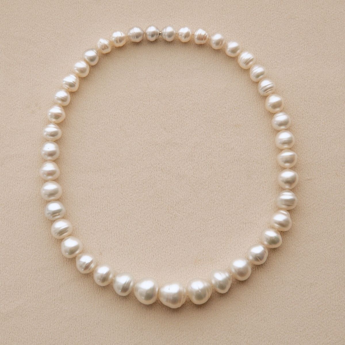 Strand Necklace Australian South Sea Cygnet Bay Circle 9.5-15mm A2/B2 41pc 46cm Stainless Steel