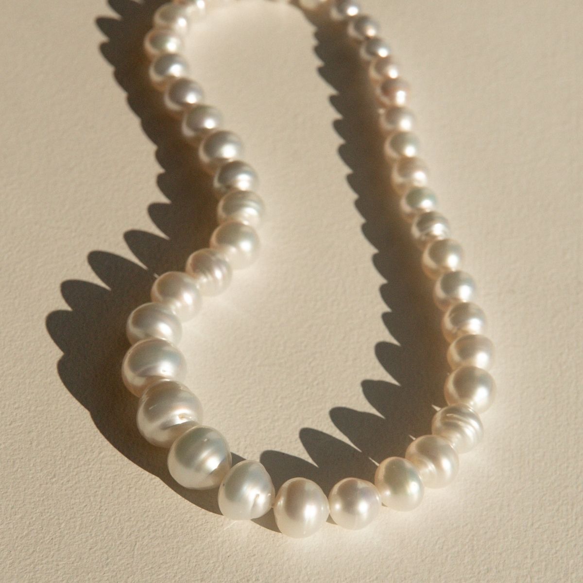 Strand Necklace Australian South Sea Cygnet Bay Circle 9.5-15mm A2/B2 41pc 46cm Stainless Steel