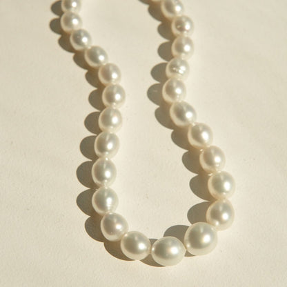 Strand Necklace Australian South Sea Cygnet Bay Drop 10-13.5mm A3/B2 White 29pc 40cm Stainless Steel Invisible Clasp