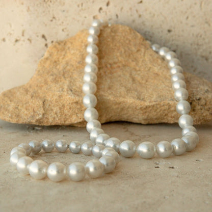 Strand Necklace & Bracelet Set Australian South Sea Cygnet Bay Drop 9-11.5mm B2 White 54pc 62cm Stainless Steel Invisible Clasp