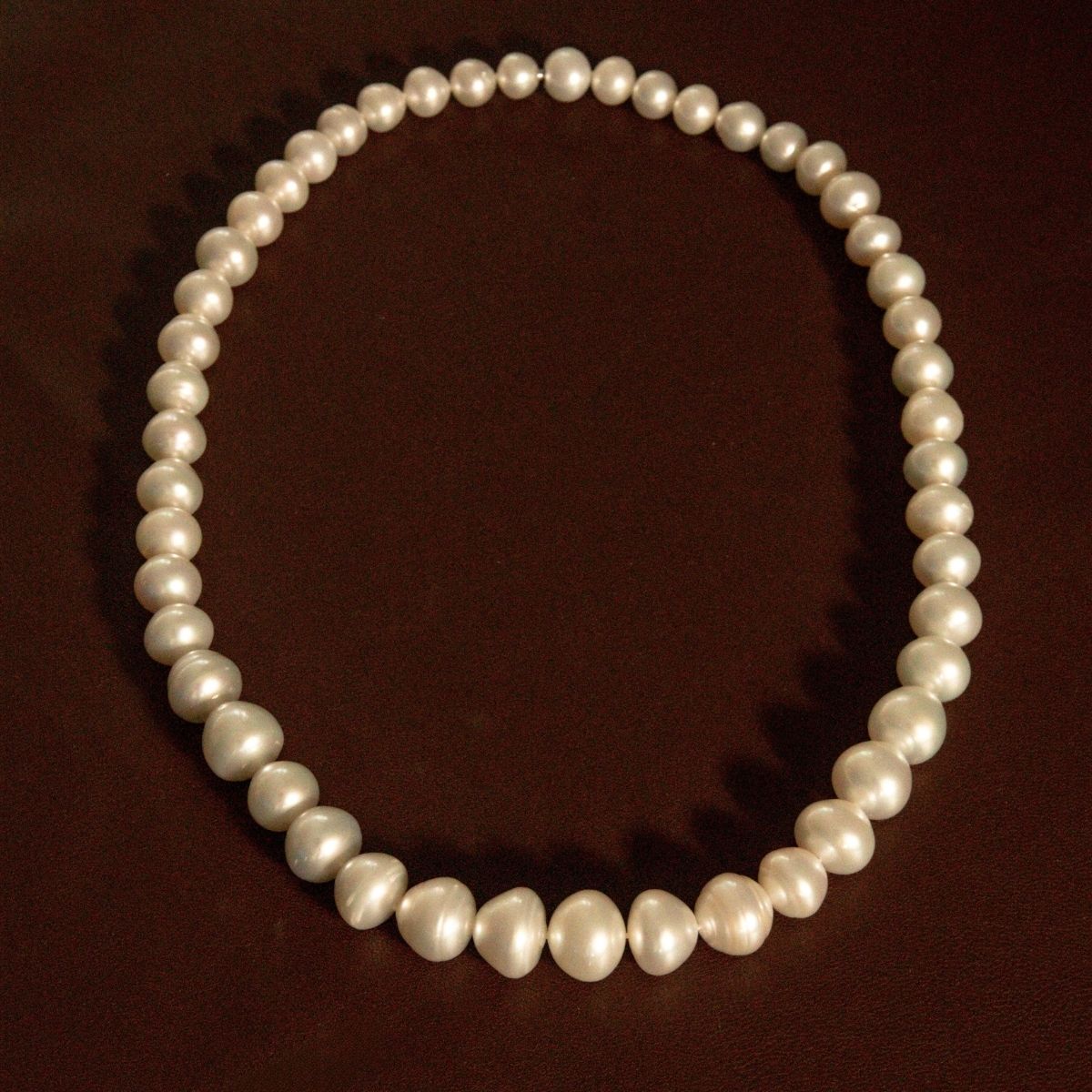 Strand Necklace Australian South Sea Cygnet Bay Graduated Mixed Shape 9-15mm A2/B2 49pc 53cm Stainless Steel