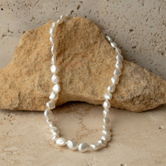 Strand Necklace Australian South Sea Cygnet Bay Keshi 8mm A 41pc 40cm 18ct White Gold