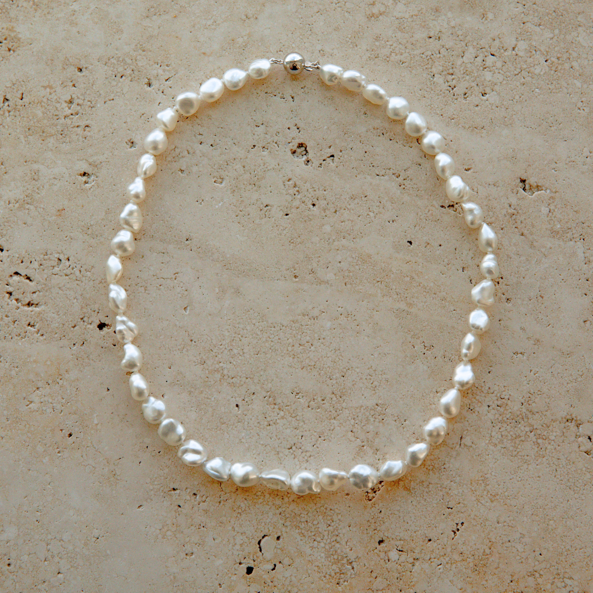 Strand Necklace Australian South Sea Cygnet Bay Keshi 8mm A 18ct White Gold 43pc 43cm