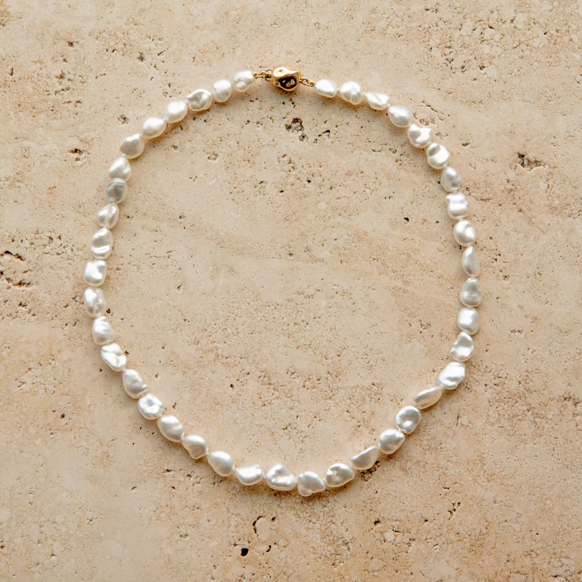 Strand Necklace Australian South Sea Cygnet Bay Keshi 7.5-8mm A 41pc 40cm 18ct Yellow Gold