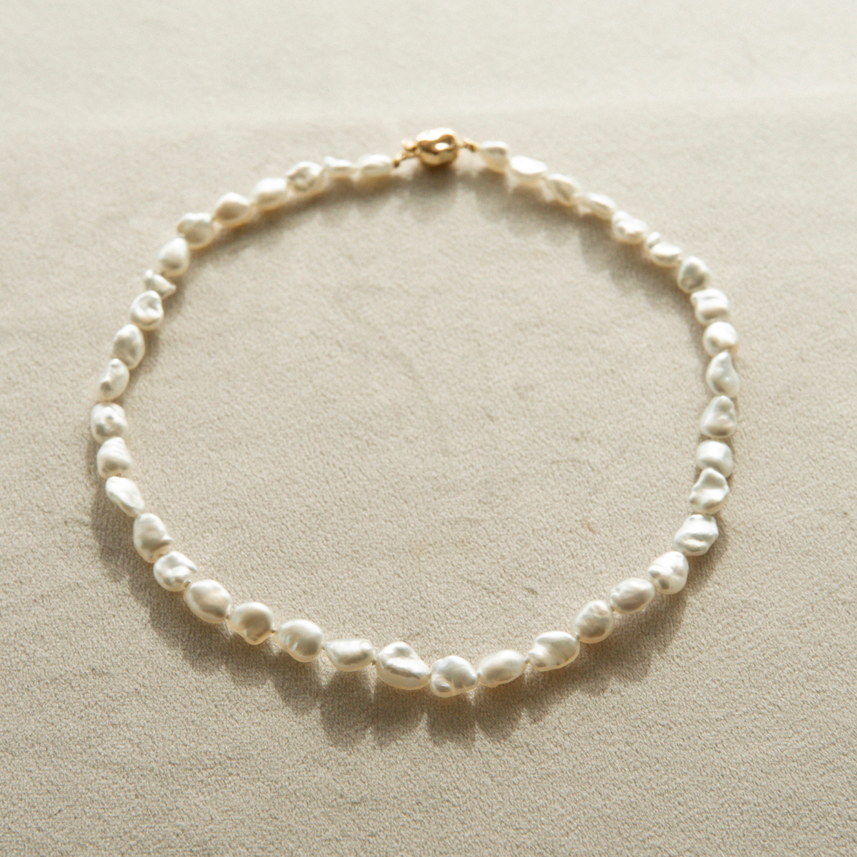 Strand Necklace Australian South Sea Cygnet Bay Keshi 7.5-8mm A 41pc 40cm 18ct Yellow Gold