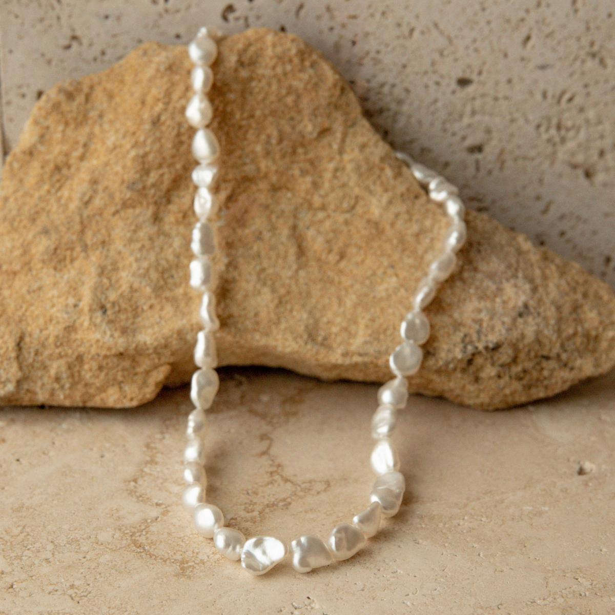 Strand Necklace Australian South Sea Cygnet Bay Keshi 7.5-8mm A 41pc 40cm 18ct Yellow Gold