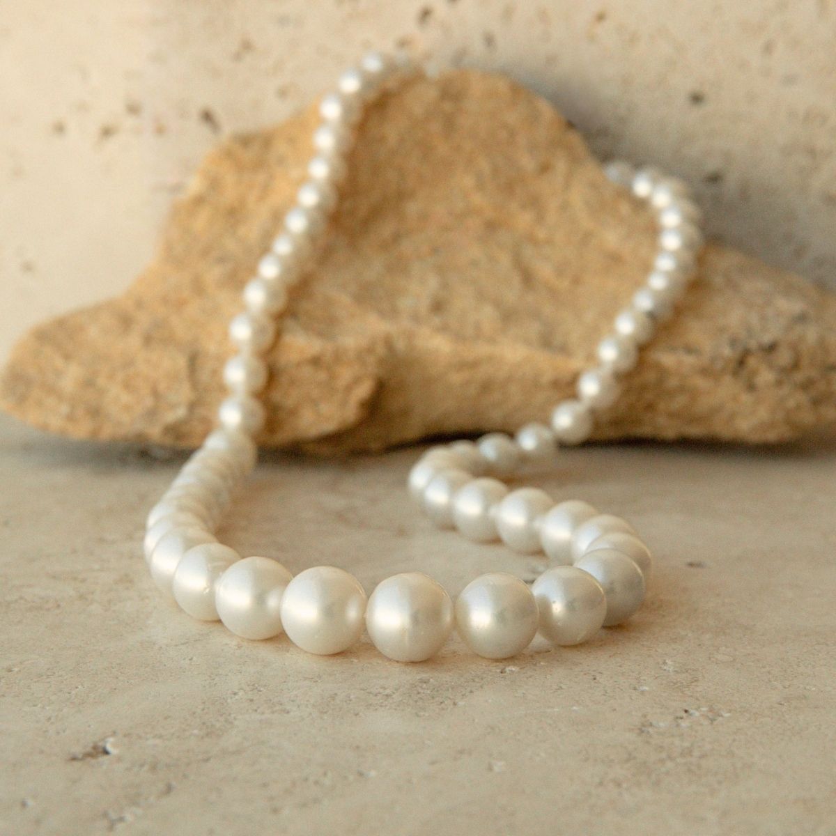 Strand Necklace & Bracelet Set Australian South Sea Cygnet Bay Drop 7.5-14.5mm A2/B2 White 59pc 62cm Stainless Steel Invisible Clasp