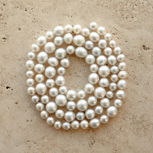 Strand Necklace & Bracelet Set Australian South Sea Cygnet Bay Mix Shape 8-12.5mm A2/B2 White 85pc 91cm Stainless Steel Invisible Clasp