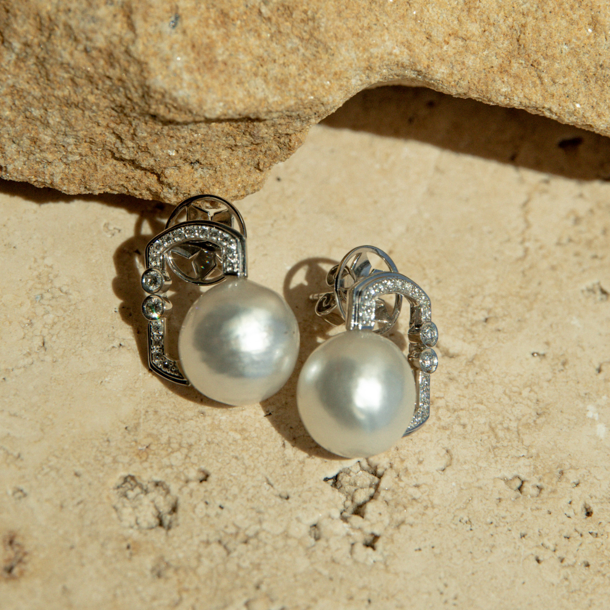 Submerge South Sea Pearl & Diamond Earrings