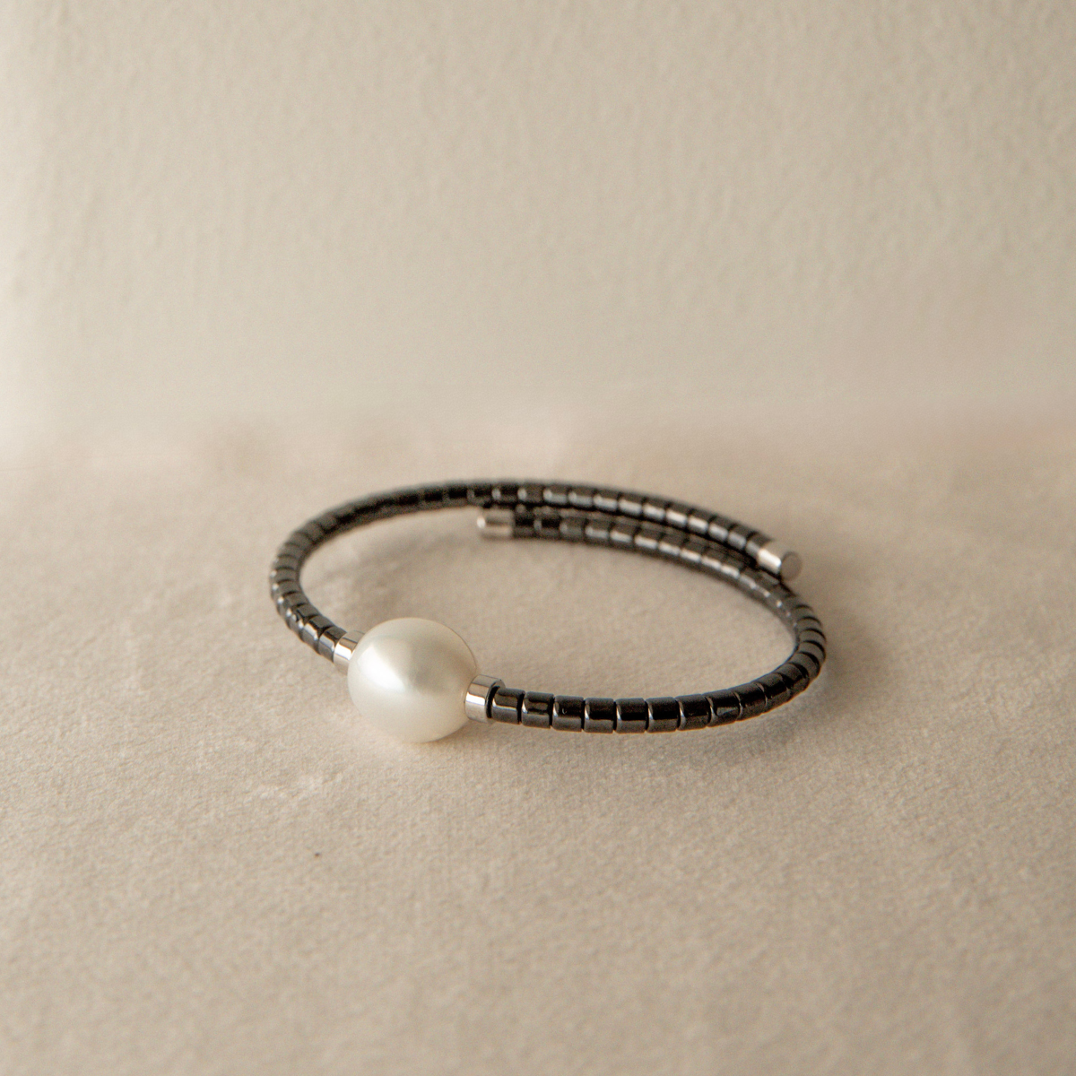 Terra Bracelet Black Australian South Sea Cygnet Bay Drop 12mm B1 Stainless Steel-Small