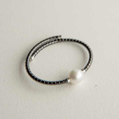 Terra Bracelet Black Australian South Sea Cygnet Bay Drop 12mm B1 Stainless Steel-Small