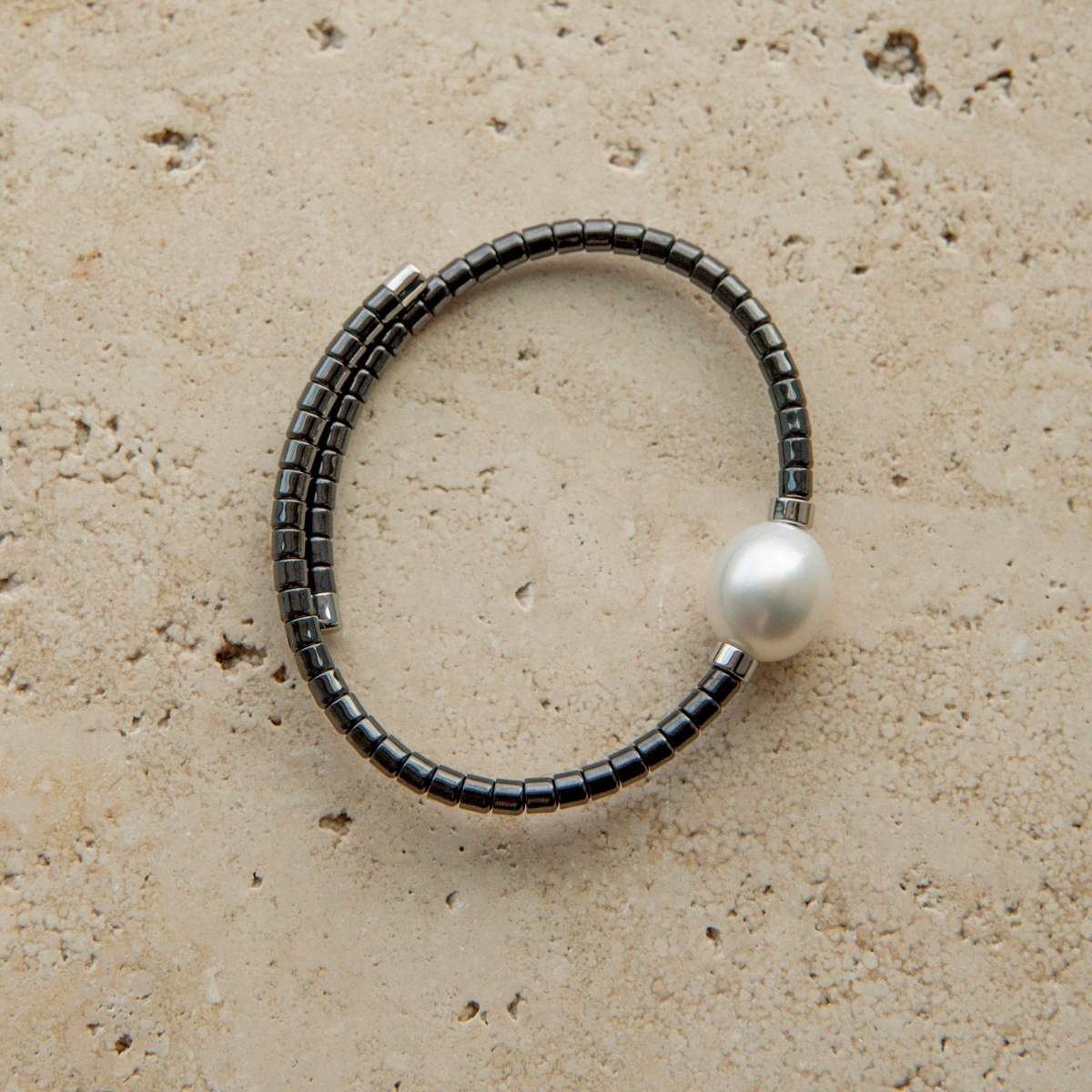 Terra Bracelet Black Australian South Sea Cygnet Bay Drop 12mm B1 Stainless Steel-Small