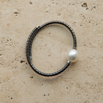 Terra Bracelet Black Australian South Sea Cygnet Bay Drop 12mm B1 Stainless Steel-Small