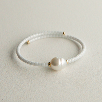 Terra Bracelet White Australian South Sea Cygnet Bay Circle 11.5mm A3 18ct Yellow Gold-Small