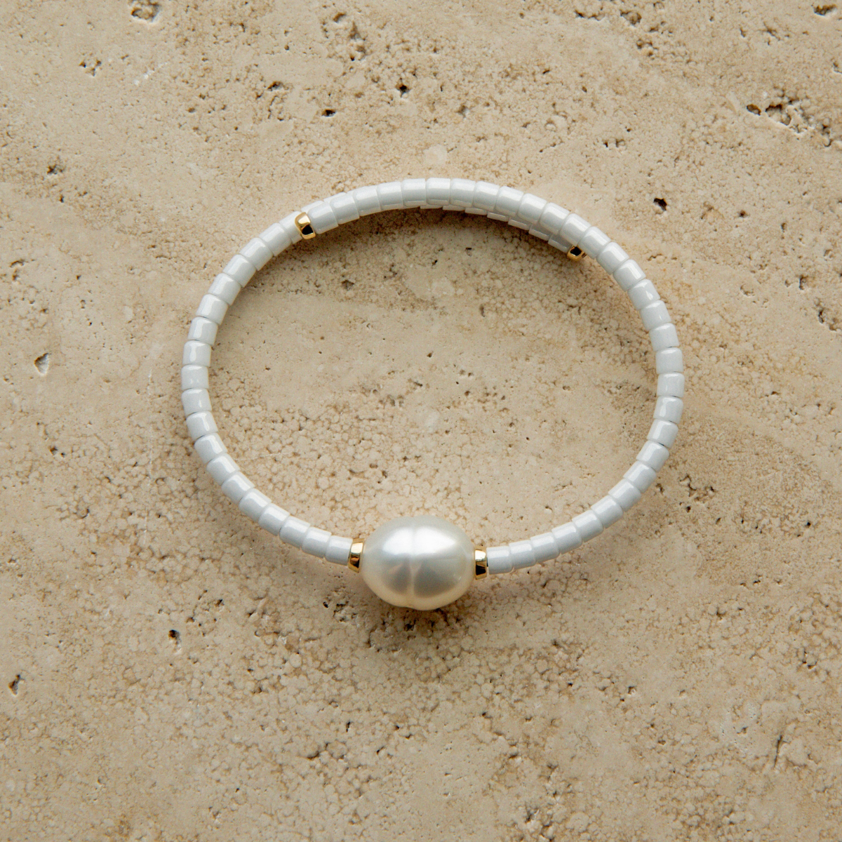 Terra Bracelet White Australian South Sea Cygnet Bay Circle 11.5mm A3 18ct Yellow Gold-Small