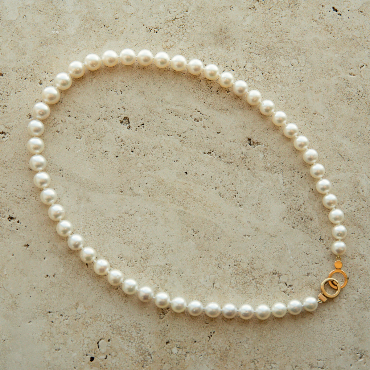 Strand Necklace Australian South Sea Cygnet Bay Near Round 9-10.5mm A3/B2 49pcs 18ct Yellow Gold Circle Clasp