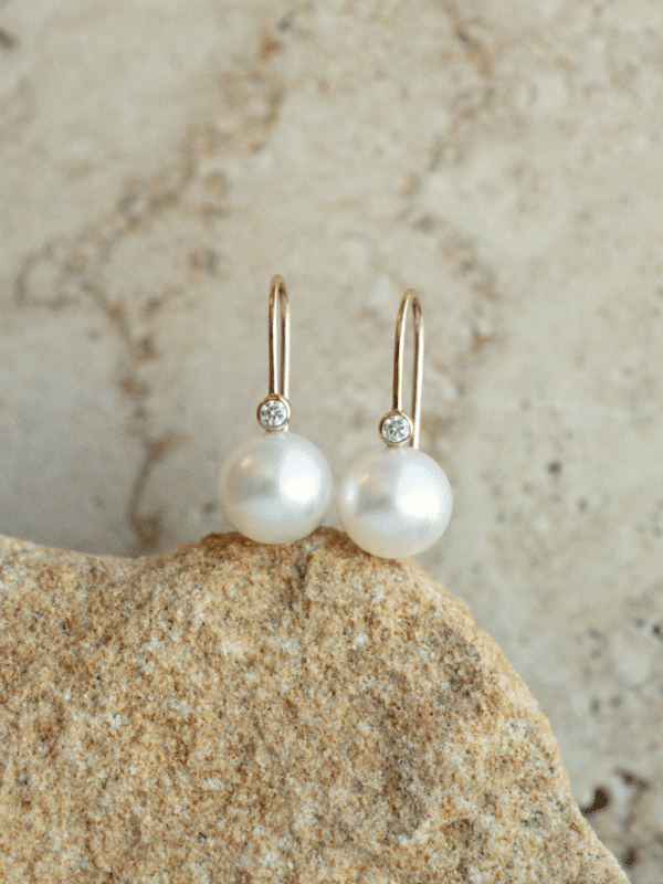 Rose Gold Nivea Earrings with South Sea pearls